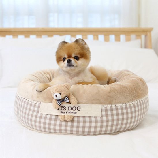 까꿍 베어 원형 베드 브라운 M/L